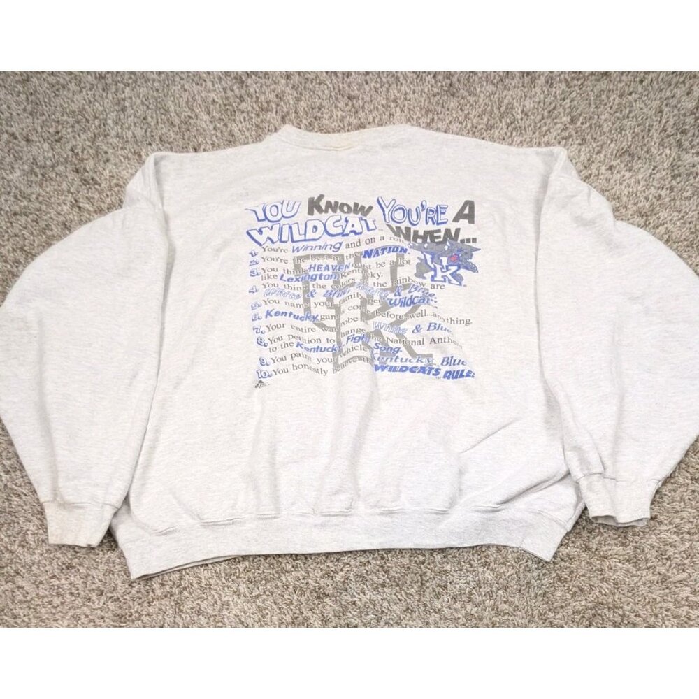 Vintage Kentucky Wildcats Sweatshirt Mens 2XB USA Made You Know You're A Wildcat